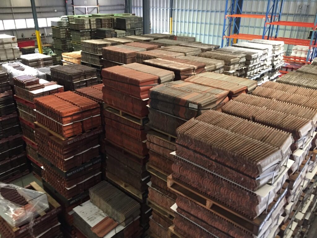 Cleaned concrete roof tiles ready for primer and paint